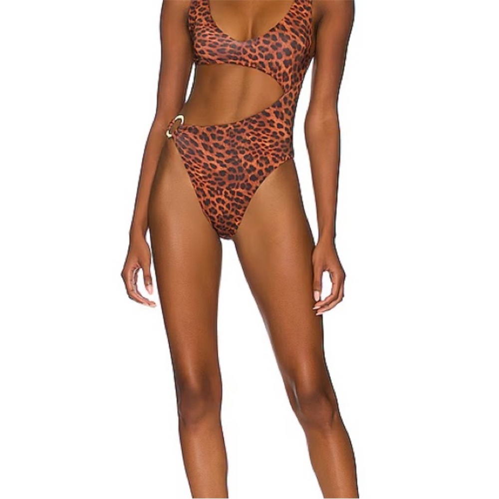Monday Swimwear St. Barths Cutout Leopard One Piece